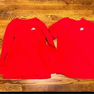 Nike Red Long Sleeve Athletic Tee